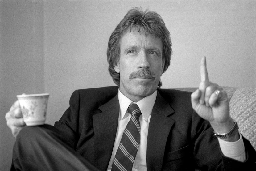 FILE - Chuck Norris, actor, mixed-martial arts champion and Air Force veteran, speaks during...