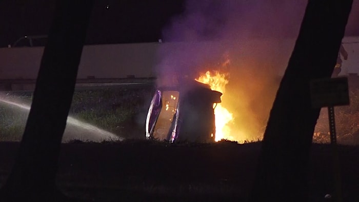Driver charged with DWI, hospitalized after fiery crash on Northeast Side, SAPD says