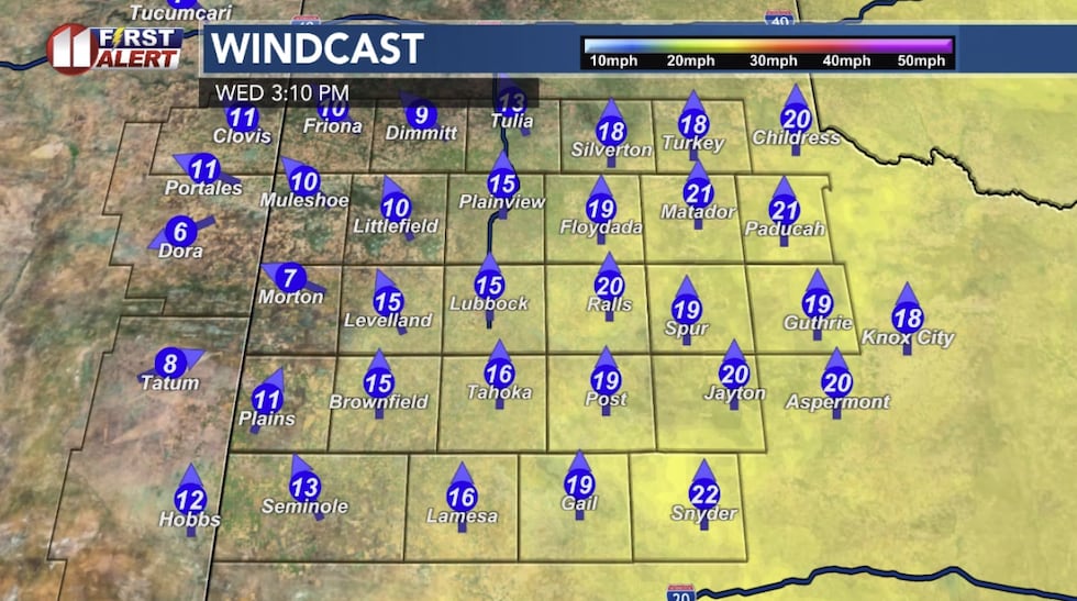 Computer model projection Wednesday afternoon