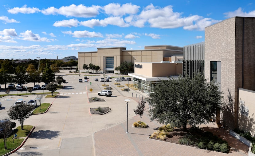 An exterior view of The Shops at Willow Bend mall at West Park Boulevard and the Dallas...