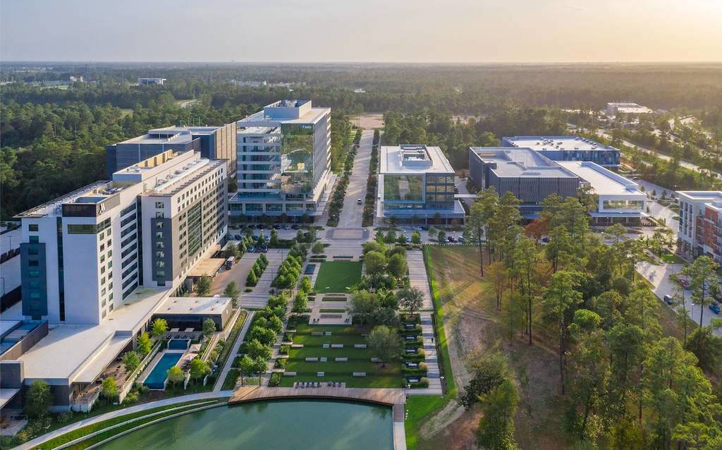 Image shows an overhead of City Place in Houston.