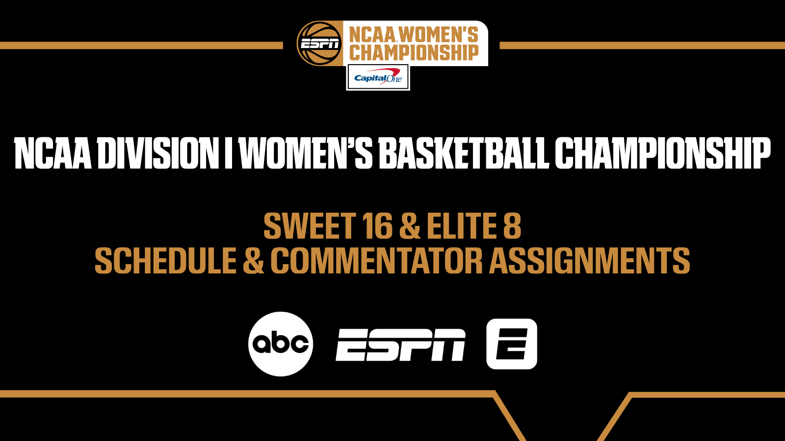 ESPN’s exclusive coverage of NCAA Women’s March Madness marches on to the Sweet 16 and Elite Eight