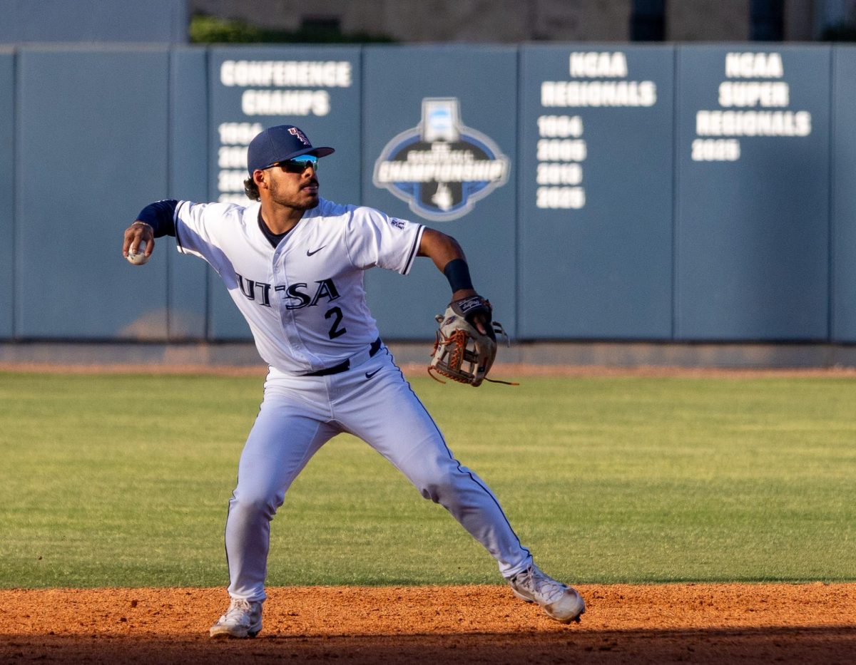 UTSA baseball infielder Jordan Ballin in the Roadrunners' 3-1 win over A&M-Corpus Christi Tuesday, March 24, 2026, at Roadrunner Field in San Antonio, Texas.