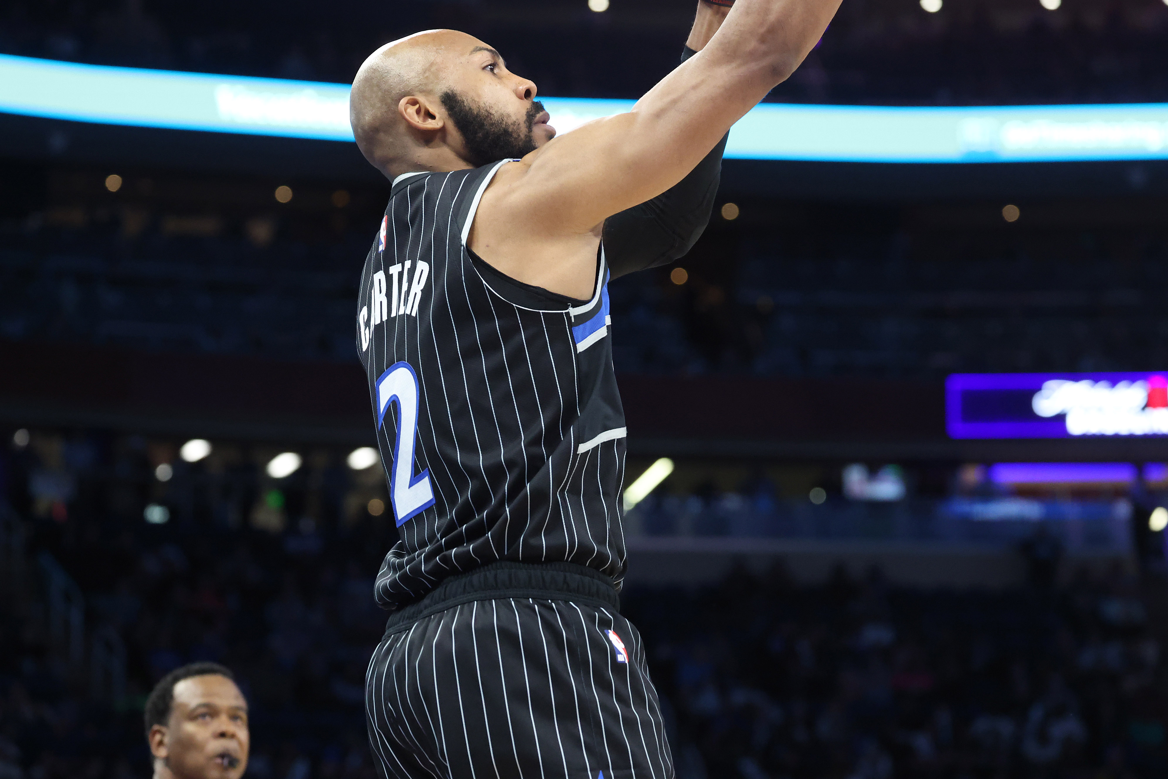 Orlando guard Jevon Carter shoots during the Dallas Mavericks at...