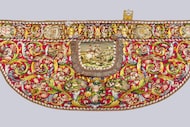 Embroidered in a workshop in Genoa in the late 17th century, this cope — or liturgical cloak...