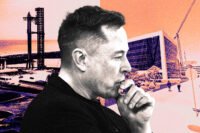 Elon Musk with South TX SpaceX (left) and The Supreme Court of Texas at 201 West 14th Street in Austin (right)