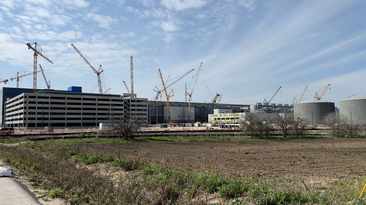According to a recent Samsung economic report, the Austin semiconductor factory, which is under construction, brought $26.8 billion in revenue to Central Texas. (Dylan Scott/Spectrum News 1)