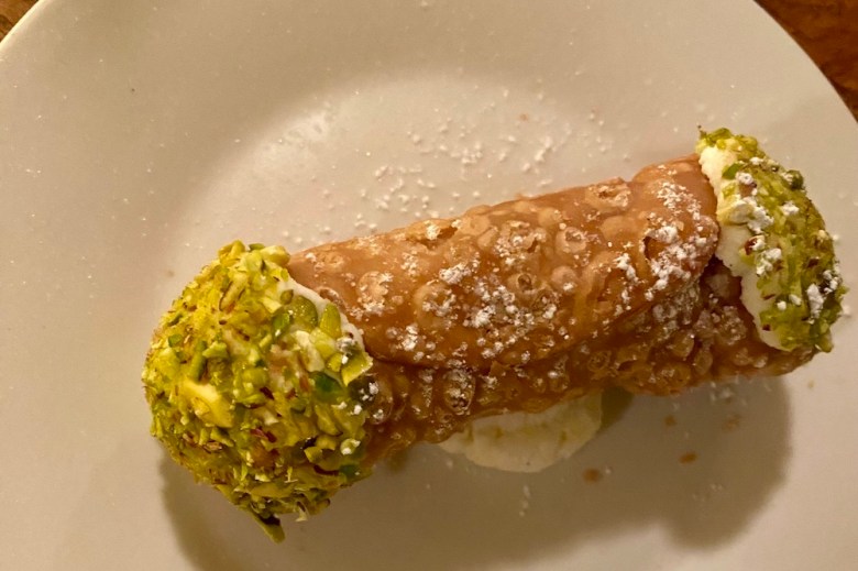 The ricotta-filled cannoli at Tucker's are house-made and worth ordering.