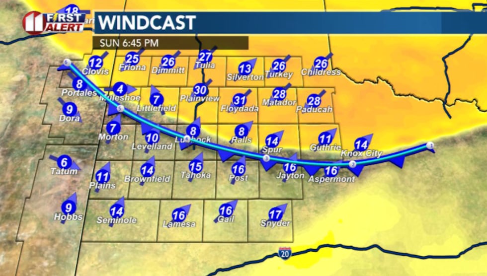 Cold front briefly switches up pattern on Sunday