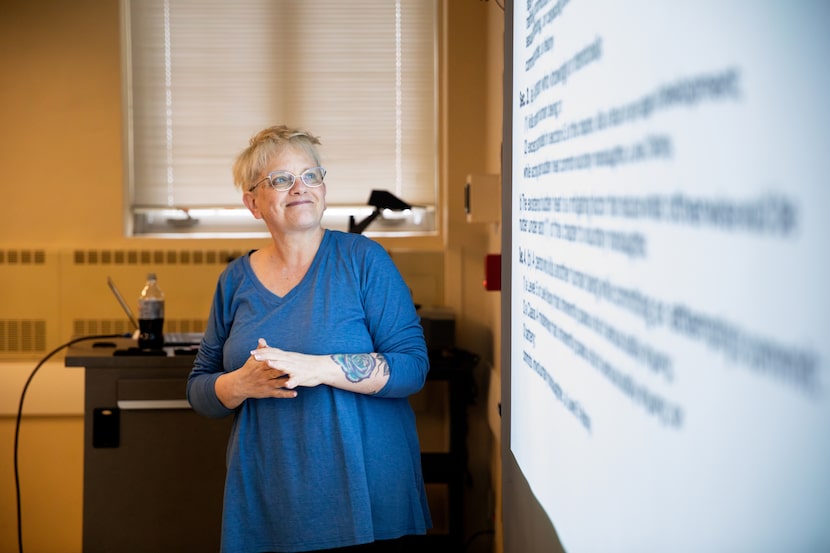Dr. Wendy Watson, a professor at Ball State University, teaches in North Quad on Friday,...