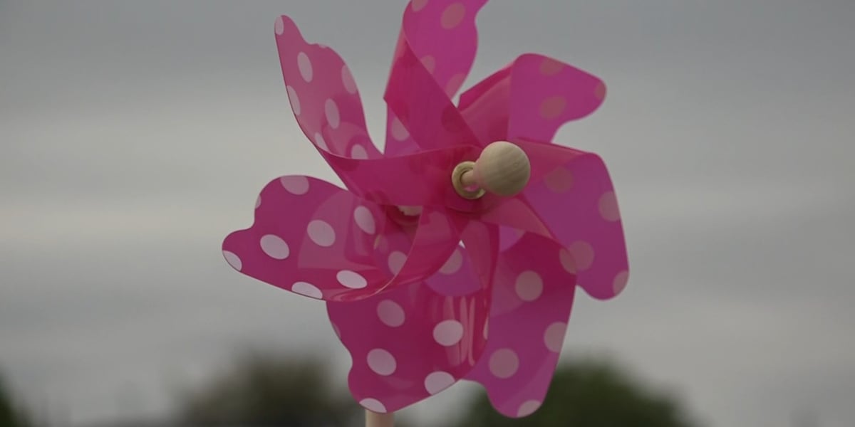 Pinwheels placed at United Supermarkets for Child Abuse Prevention Month