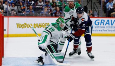 Dallas Stars goalie Jake Oettinger vs Colorado Avalanche