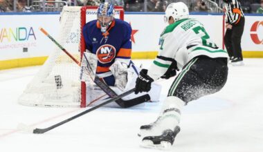 Dallas Stars forward Jason Robertson vs New York Islanders