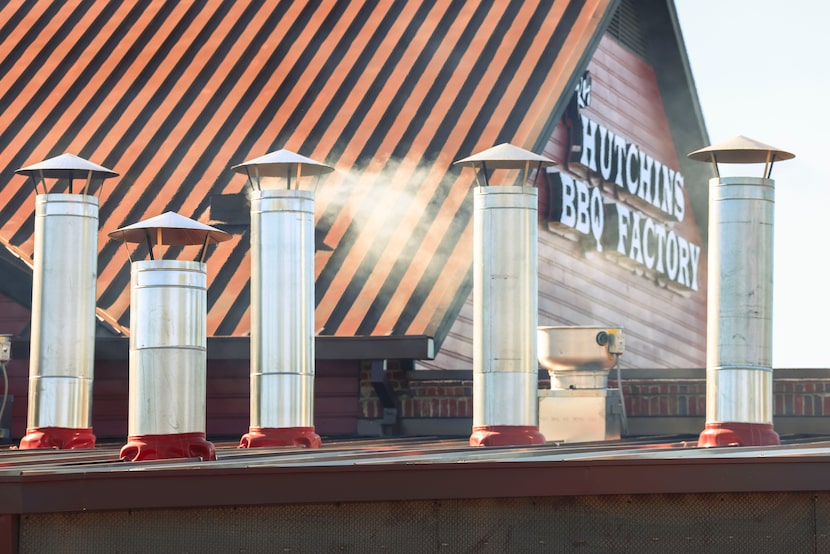 If you're looking for barbecue, it's hard to miss the massive Original Roy Hutchins Barbeque...