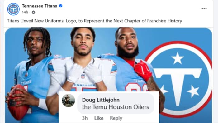 Tennessee Titans unveil new uniforms with closest resemblance to Houston yet
