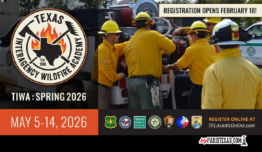 Texas Interagency Wildfire Academy (TIWA): Spring 2026 will take place May 5-14, 2026, in Conroe, Texas