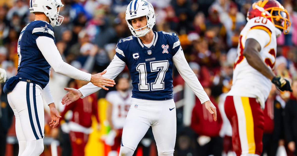 Dallas Cowboys place second-round tender on kicker Brandon Aubrey