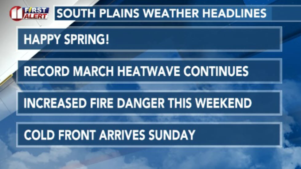The first day and weekend of Spring comes with record high temperatures and increased fire danger