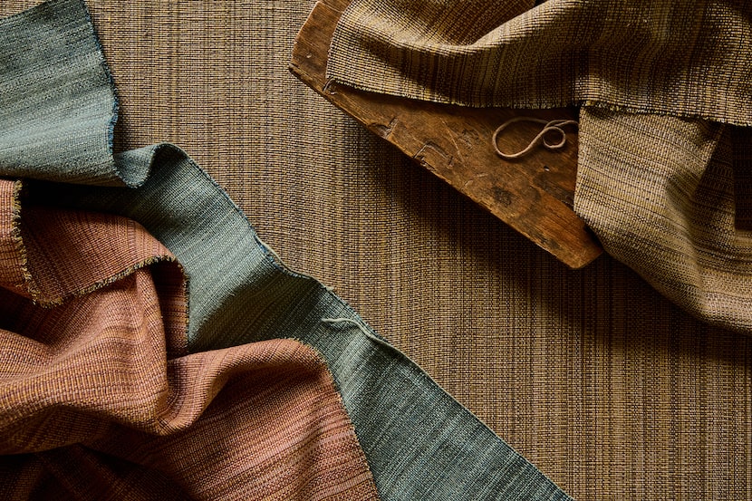 The silk-cotton Ritual fabric, from which the collection draws its name, comes in three...