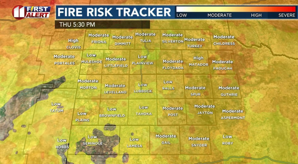 The wildfire, or grassland fire, danger will increase as winds increase the next few days.
