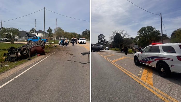3, including toddler, hospitalized after major crash in N. Harris County; at-fault driver flees scene