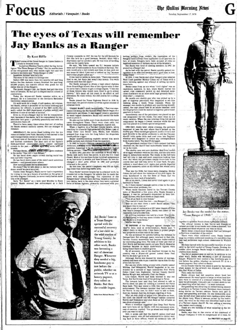 A flattering profile of Jay Banks appeared in this newspaper on Sept. 17, 1978, in which the...