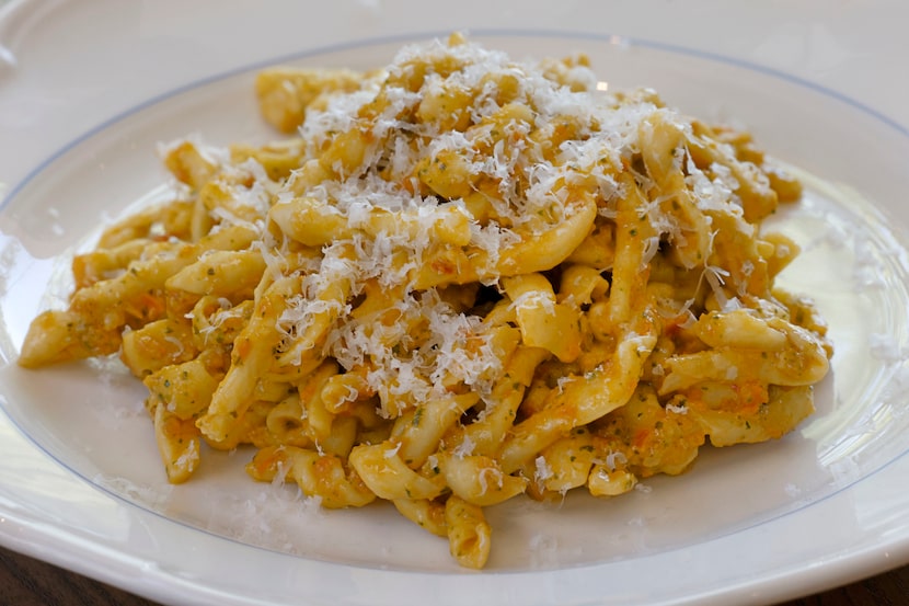 Busiate is one of two pastas on Caffe Lucca's menu. It's an ancient pasta shape that the new...