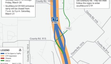 Fort Worth’s Chisholm Trail Parkway to have road closures this week