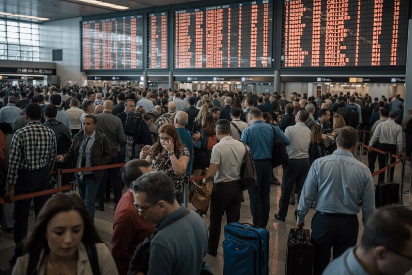 Houston bush intercontinental airport faces widespread travel disruption with 110 flight delays and 12 cancellations, leaving passengers stranded during peak travel season.