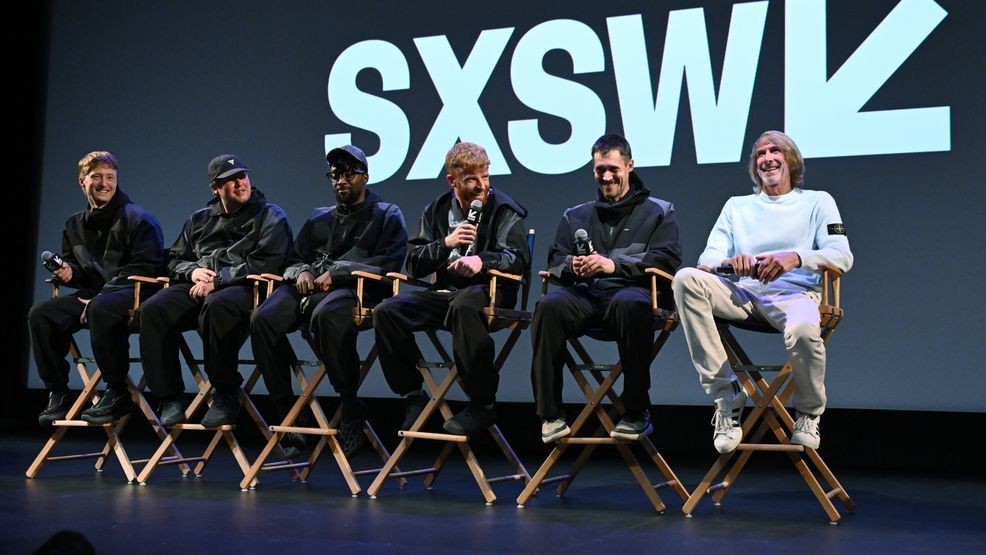 Drew Taylor, Sacha Powell, Josh Burnett-Blake, Patrick Holohan, Zach Hyman, Michael Bay at the "We Are Storror" Premiere during the SXSW Conference & Festivals at the ZACH Theatre on March 8, 2025 in Austin, Texas.