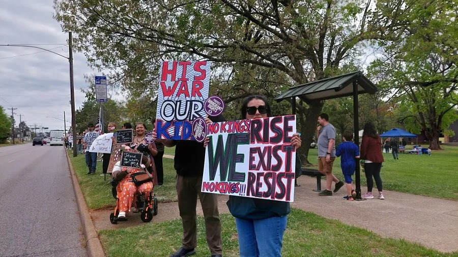 Photo of the Tyler No Kings Protest, courtesy of the Northeast Texas National Organization for Women.
