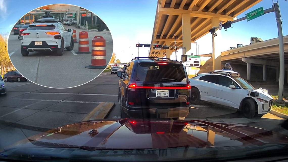'What is this car doing?' | Video shows Waymo SUV after it drove into oncoming traffic near downtown Houston