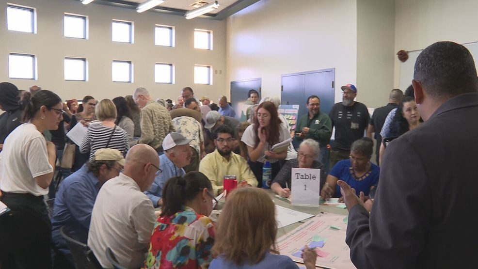 Crowded room at the Don Haskins Recreational Center during 1st city community meeting regarding new AI data center policy feedback. (Credit: KFOX14/CBS4)