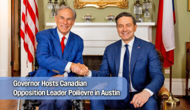 Governor Hosts Canadian Opposition Leader Poilievre in Austin
