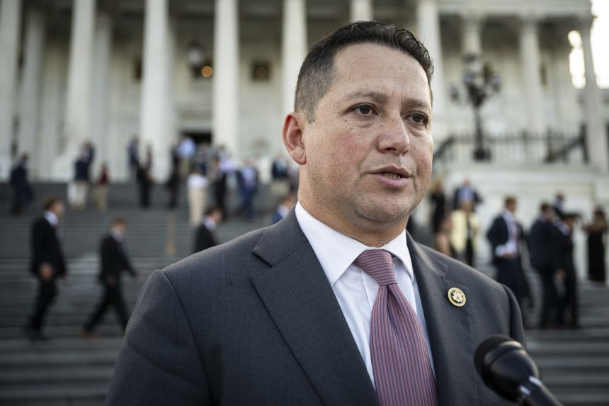 Rep. Tony Gonzales speaks to media outside the U.S. Capitol, in Washington, D.C., on July 22, 2024.