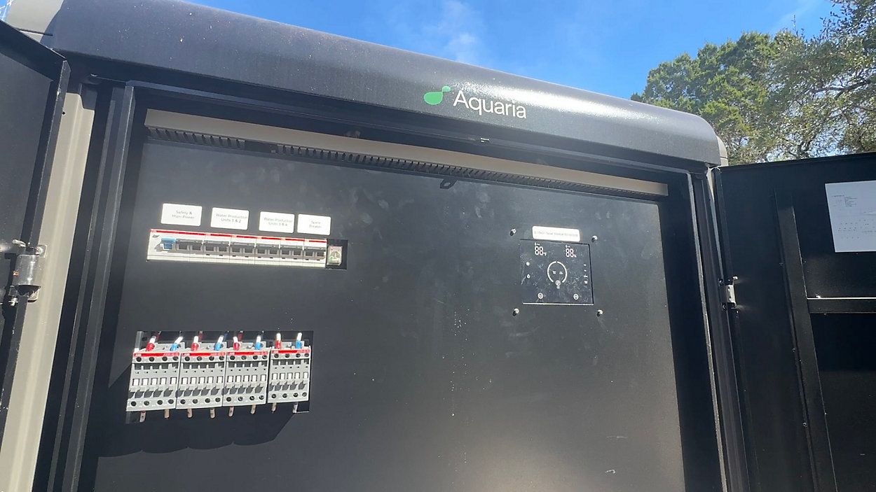 Aquaria Hydropacks harvest water from humidity in the air. This is an option people are exploring amid growing water concerns. (Spectrum News 1/Geraldine Torrellas-Piñero)