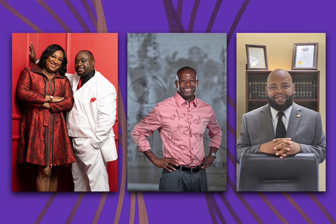 From left to right, Chris Howell and Dominique Bryant Howell, Dr. Jason Shelton, and Judge Kenneth D. Sanders.