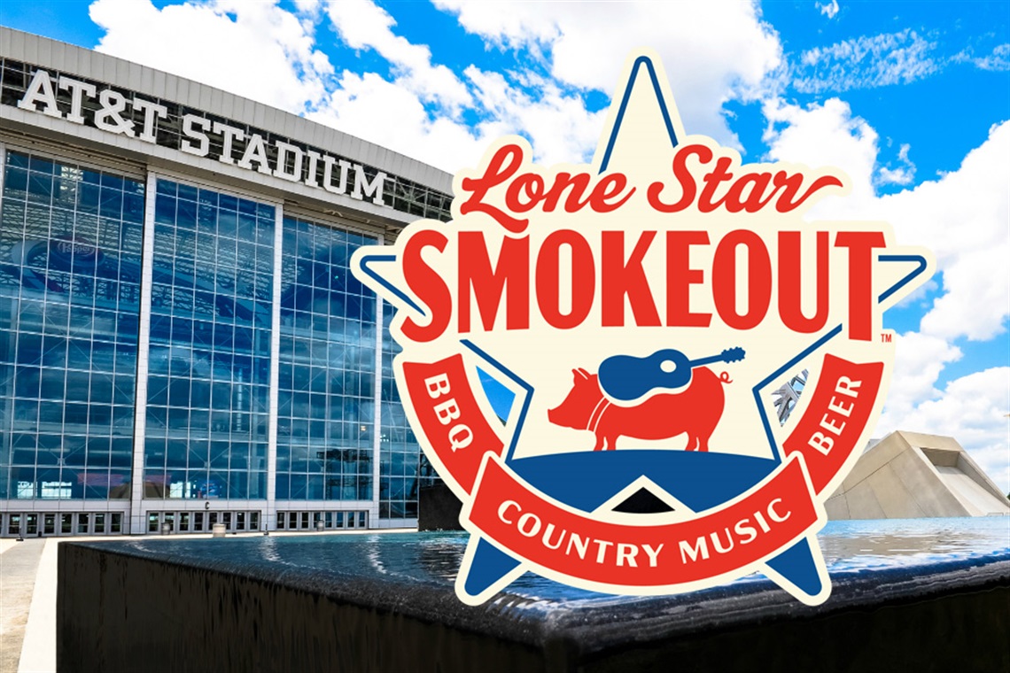 Lone Star Smokeout logo with AT&T Stadium in the background