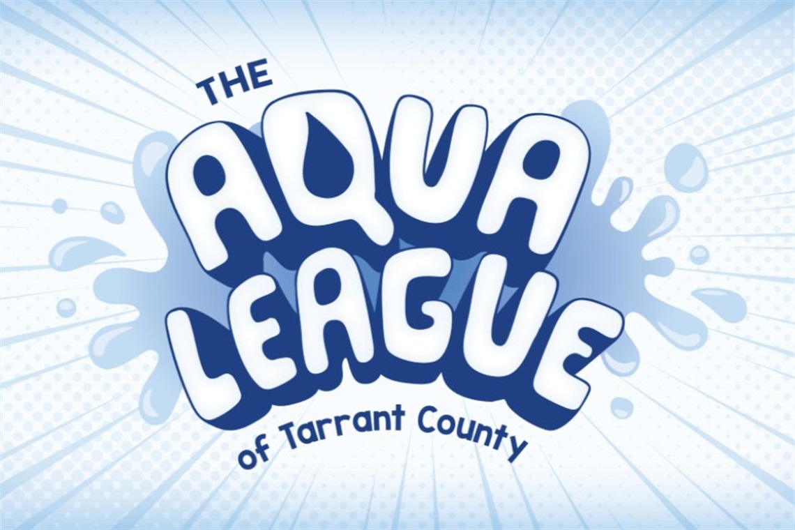 The Aqua League of Tarrant County on a white and blue background