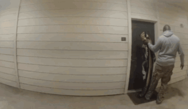 Doorbell camera footage shows Ndiaga Diagne leaving a Texas apartment