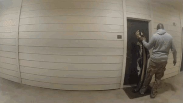 Doorbell camera footage shows Ndiaga Diagne leaving a Texas apartment