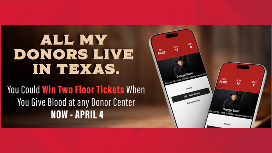 Donate blood for a chance to win George Strait tickets in South Texas