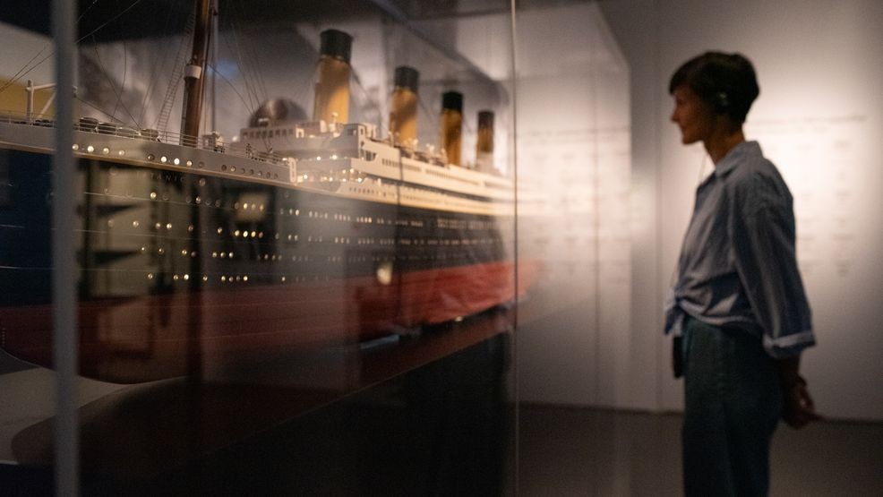 Visitors explore more than 200 original artifacts from Titanic passengers and crew, many displayed in the U.S. for the first time. (Credit: Musealia)