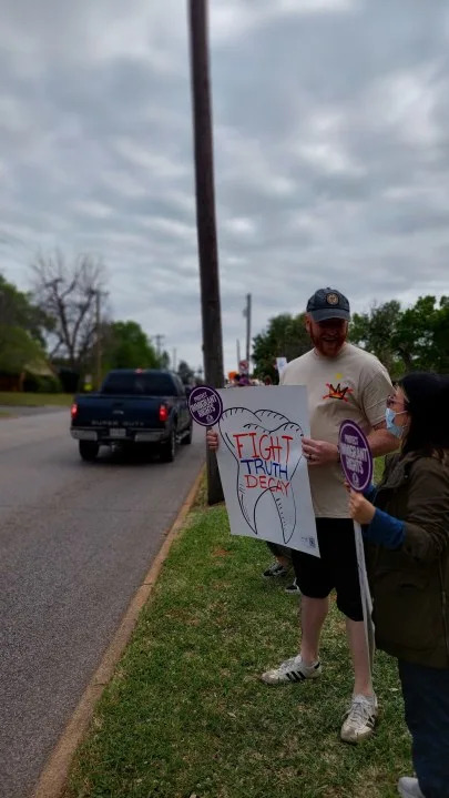 Photo of the Tyler No Kings Protest, courtesy of the Northeast Texas National Organization for Women.
