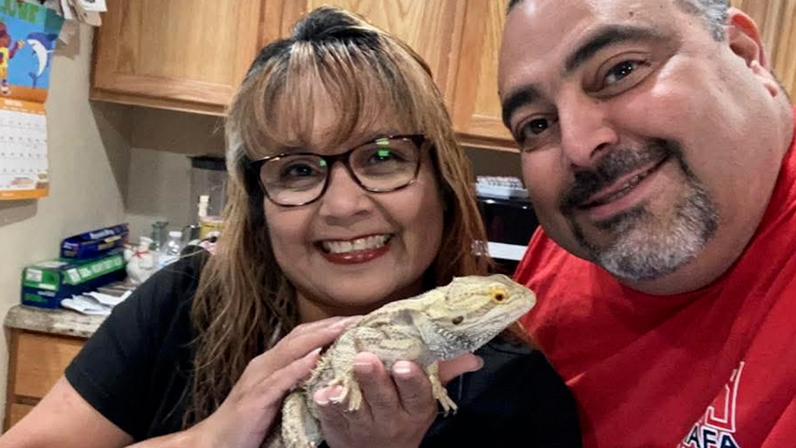 'Our little son': South-side couple searching for missing bearded dragon Rafiki