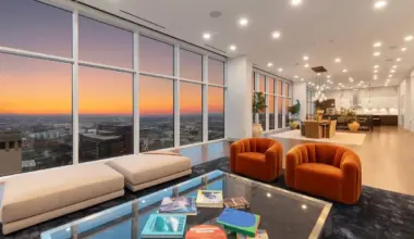 A 2-story San Antonio penthouse for sale has skyline views, a pool table and its own cinema