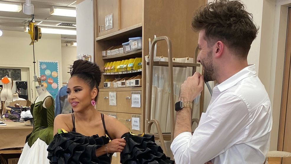 A unique Selena tribute takes shape as UT graduate MFA student hand-beads, dyes, and fits three signature looks. (Credit: Amanda Solis)