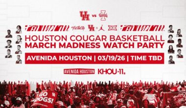 Join us downtown Thursday for a University of Houston NCAA Tournament watch party!