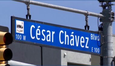 When might the City of San Antonio officially rename Cesar Chavez Boulevard, and how much would it cost?