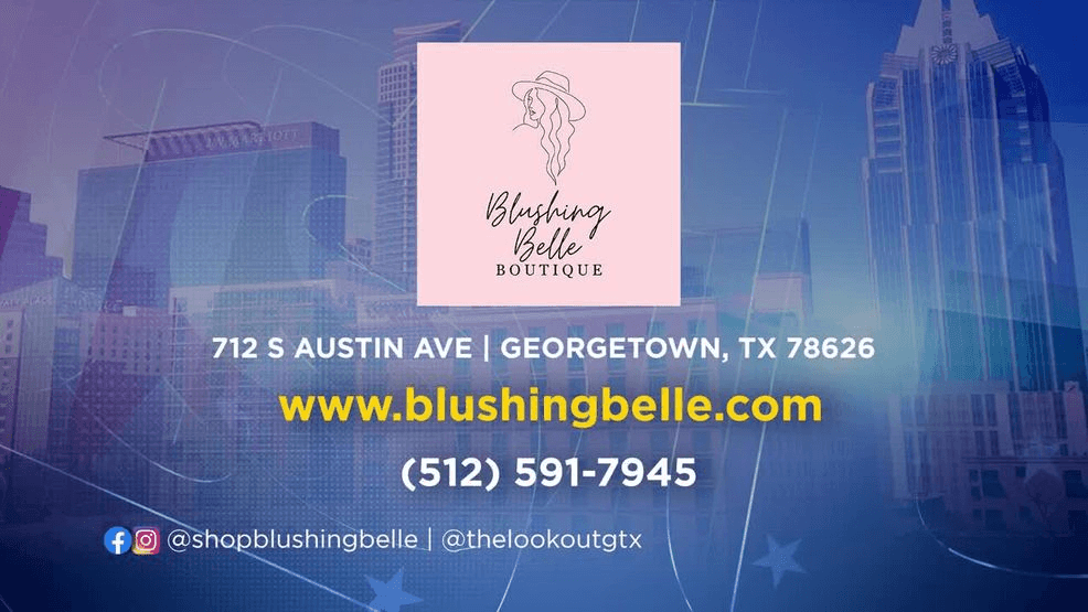 For more information about the boutique, upcoming styles, or career opportunities, visit Blushing Belle Boutique and The Lookout on the Georgetown Square or check out the stores’ websites and social media pages.